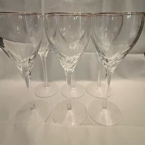 Lenox Debut Gold Crystal Wine Glasses – Set of 6 Gold Rim